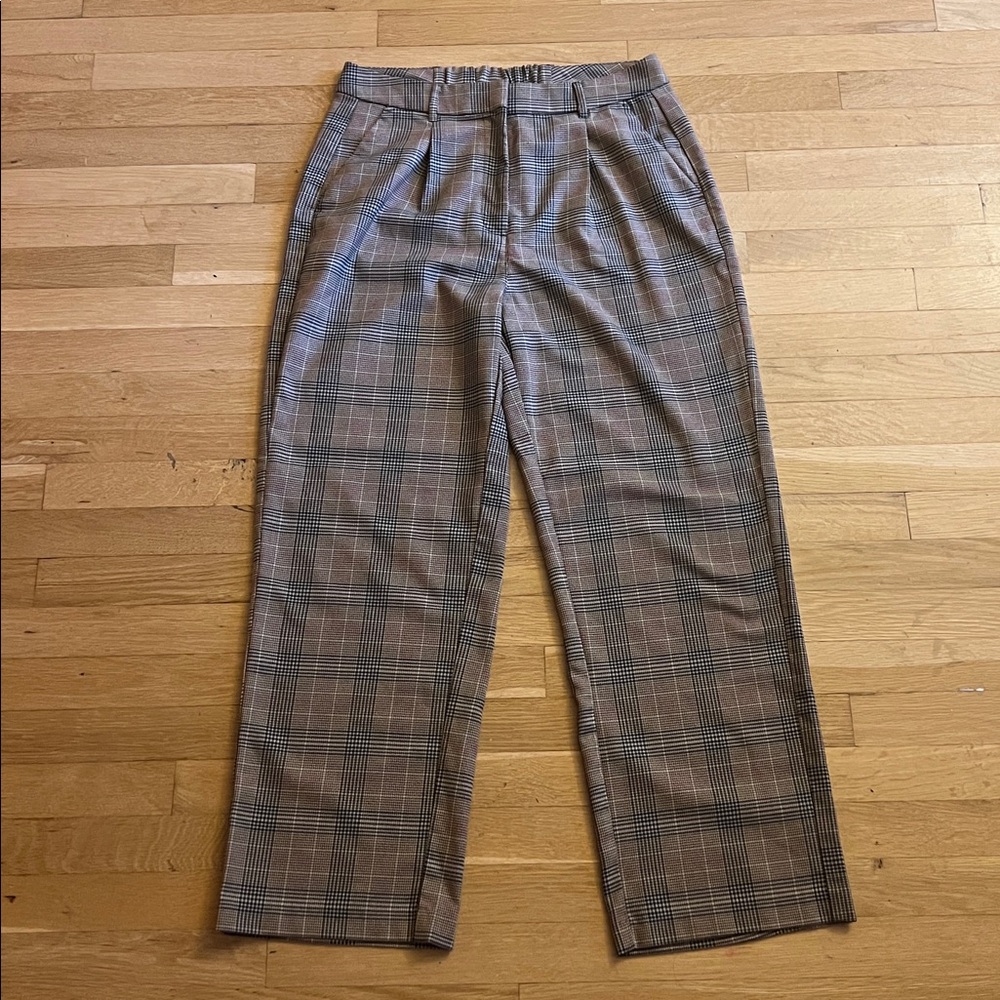 Old Navy Brown Plaid Chinos